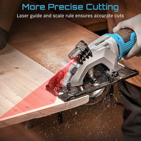 Three blades included for wood, metal, tile tasks