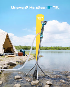 Seesii pump with 32 ft lift reaches deep water and high spots.