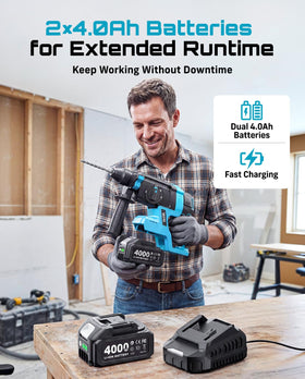 Seesii SDS-Plus chisels and flat chisel for tile removal and prep