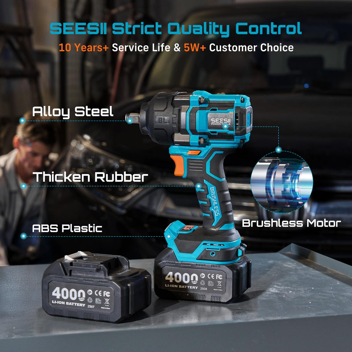 Seesii socket set and extension cover common bolt sizes.