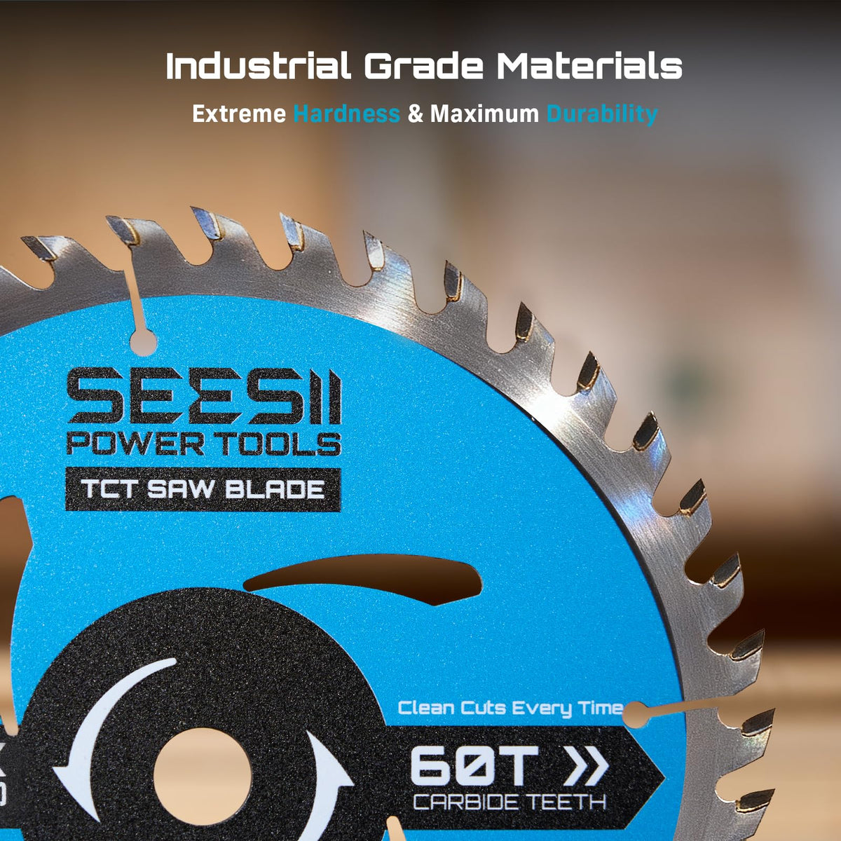 Seesii thin-kerf ATB blade close-up for clean cuts