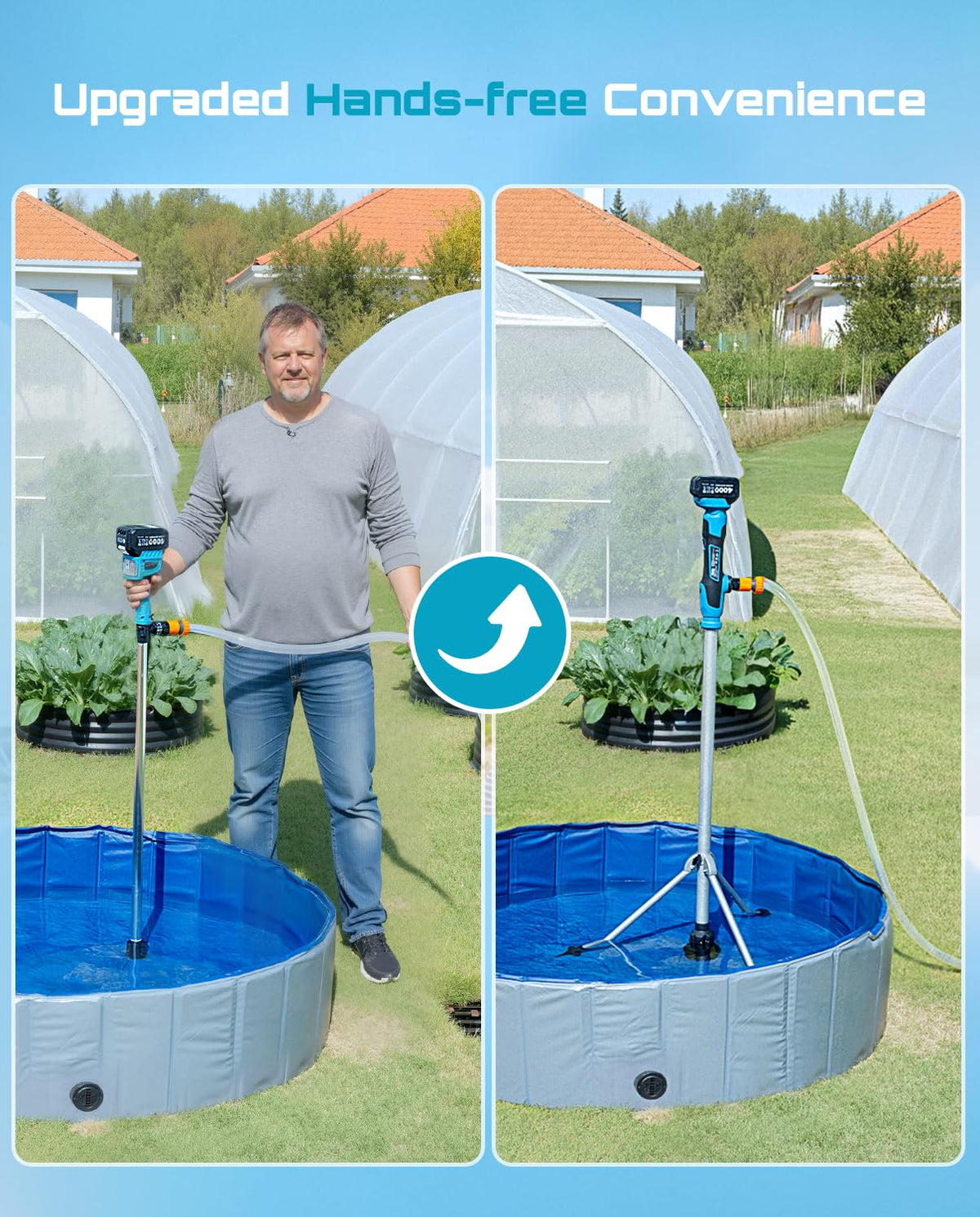 Seesii 720 GPH water transfer pump powers fast drainage for pools and barrels.