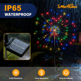 SEEWELUMI IP65 waterproof and durable aluminum pole withstands rain and snow.