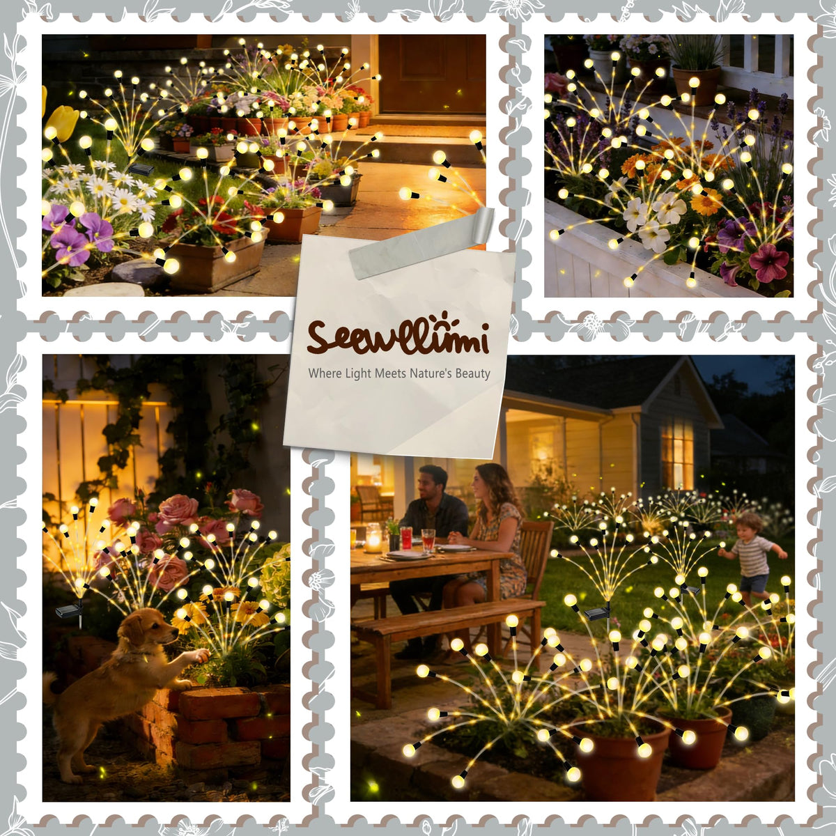 SEEWELUMI pathway and garden decor lighting after dark