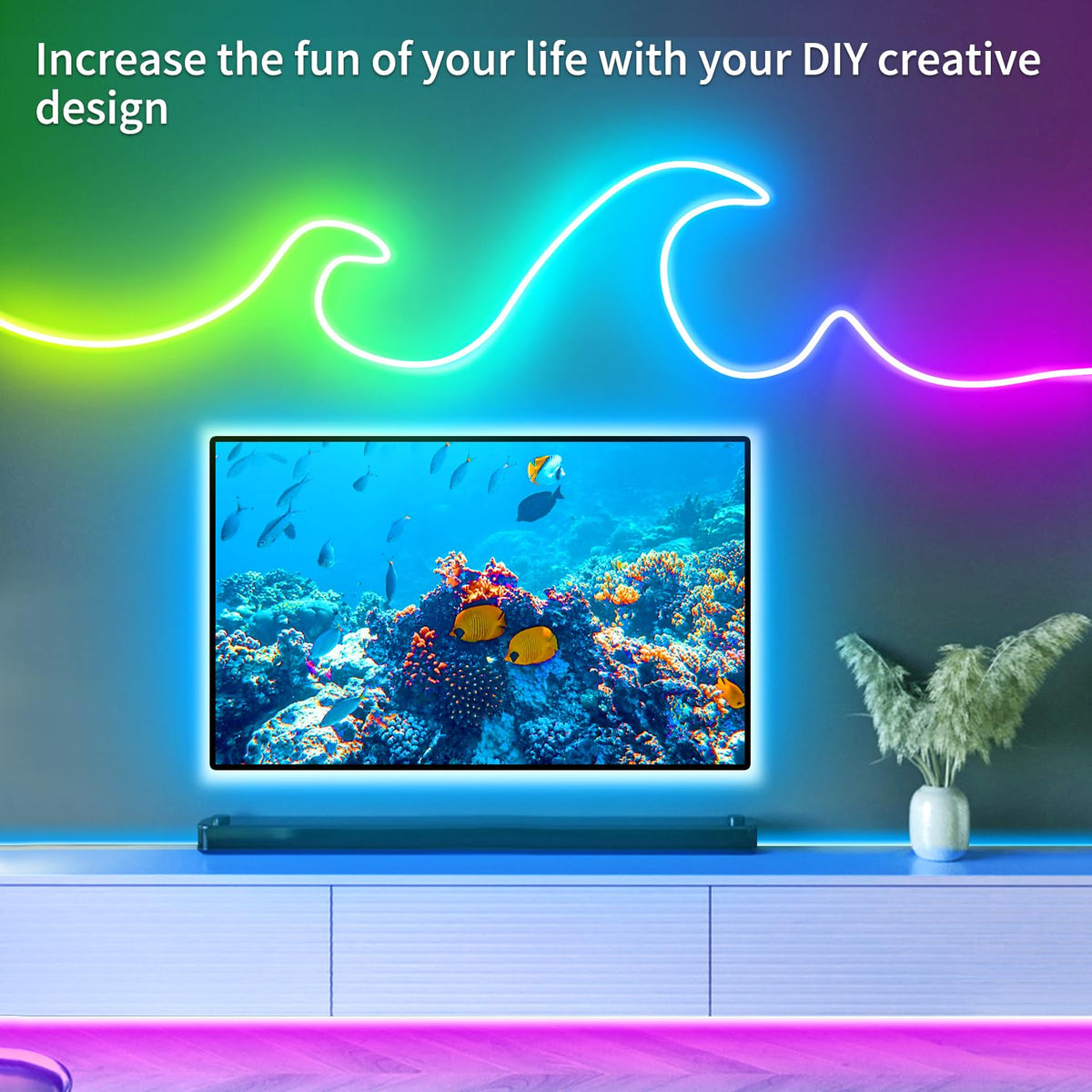 segrass flexible neon light strip bends 360 degrees for creative shapes