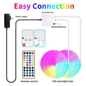 segrass rgb neon bar set includes power supply and remote