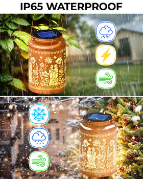 SEGXCFL IP65 weatherproof lantern withstands rain for year-round use.