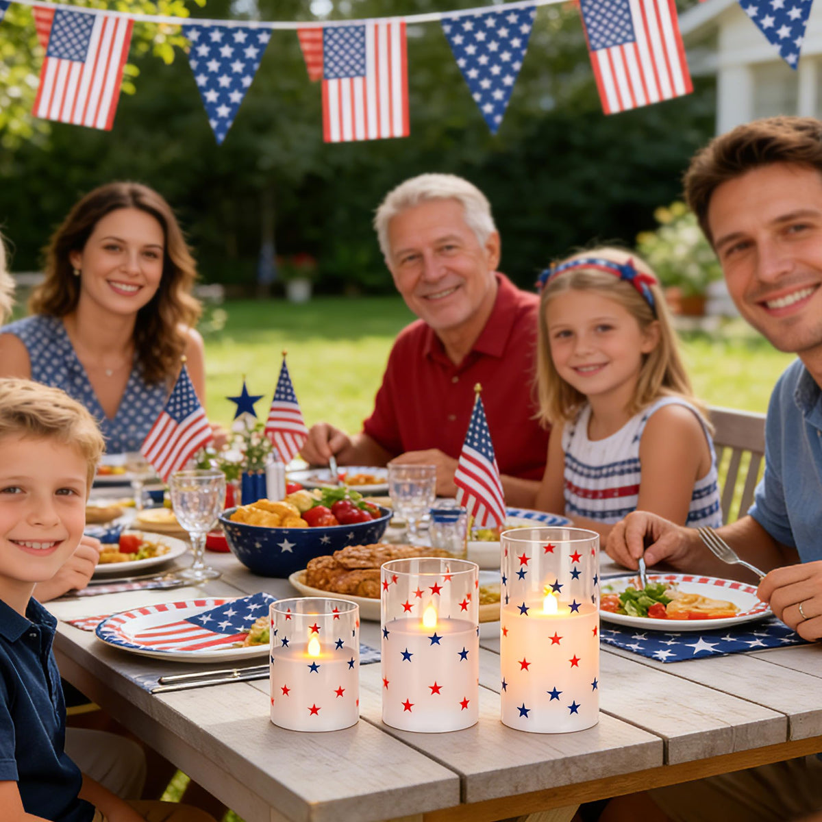 SEHNSY battery-operated candles for Independence Day celebrations