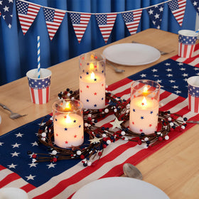 SEHNSY indoor patriotic decor candles enhance mantels and tabletops