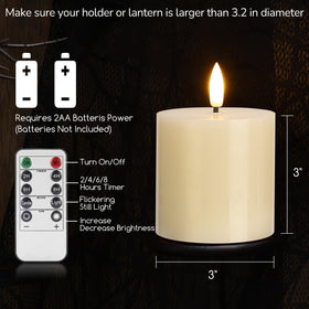 SEHNSY Ivory Flameless Candles remote control demonstrates easy on/off and timer use.