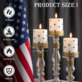 SEHNSY pillar candles show warm glow with 3D flame for realistic ambiance.