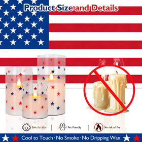 SEHNSY patriotic glass candles with star accents for refined centerpieces