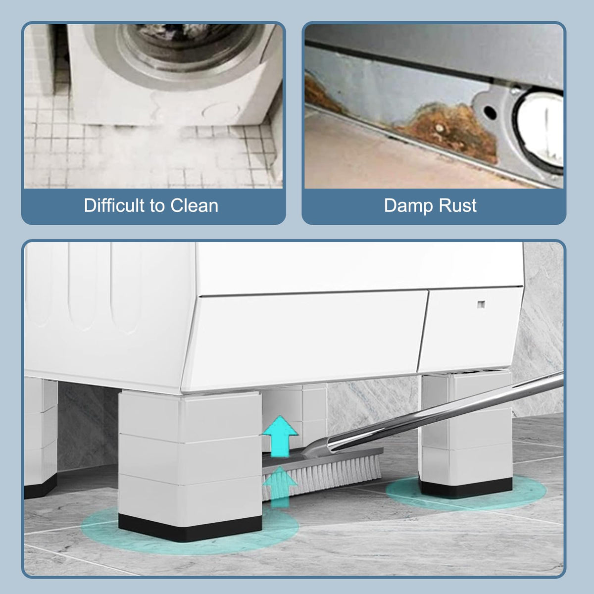 SEISSO floor-protecting pads guard flooring while lifting appliances for easier cleaning.