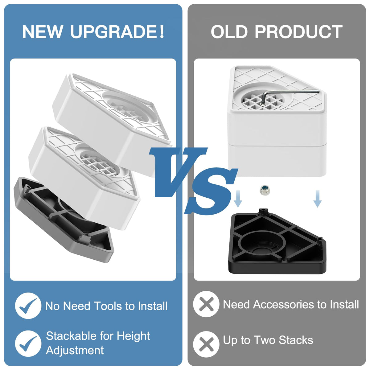 SEISSO rubber bottom layer prevents scuffing and floor damage near laundry area.