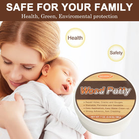 SEISSO wood putty kit contents image shows scraper and sandpaper included