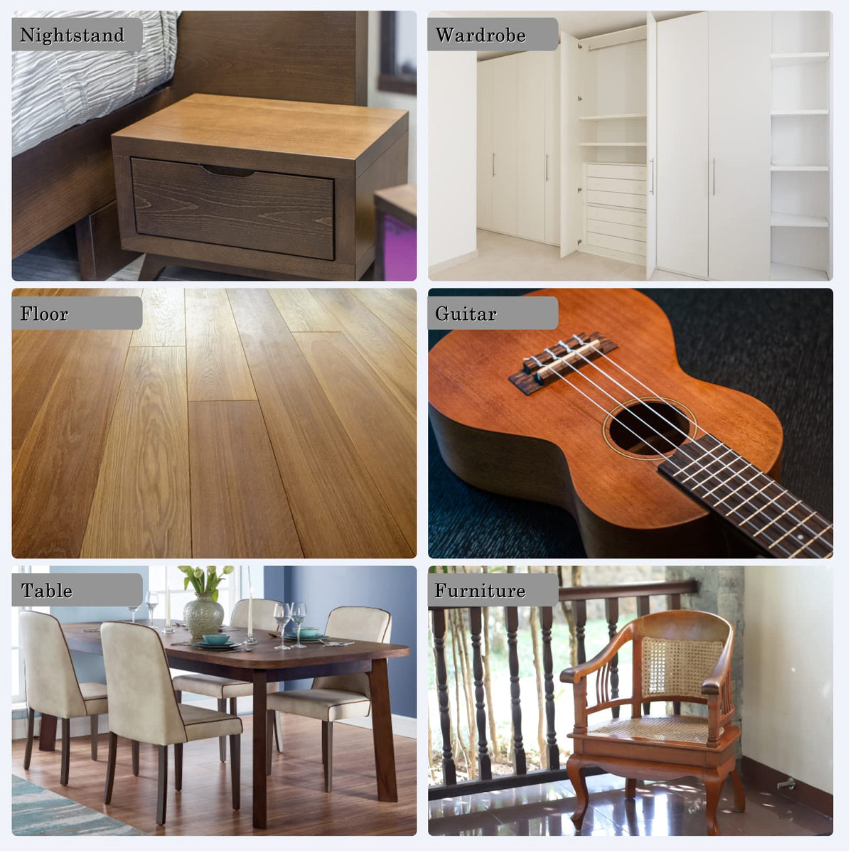 SEISSO wood putty paintable-stainable panel illustrates finish options after repair