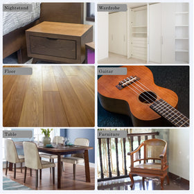 SEISSO wood putty paintable-stainable panel illustrates finish options after repair