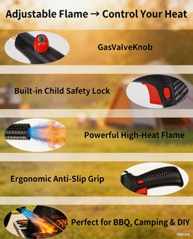 Seiyeje propane torch for BBQ searing delivers strong, even steak heat.