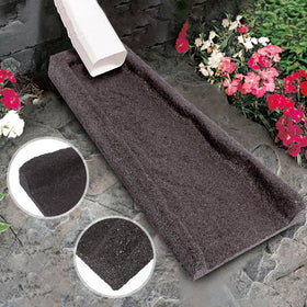 Sekcen downspout splash block under rainfall prevents mud splatter