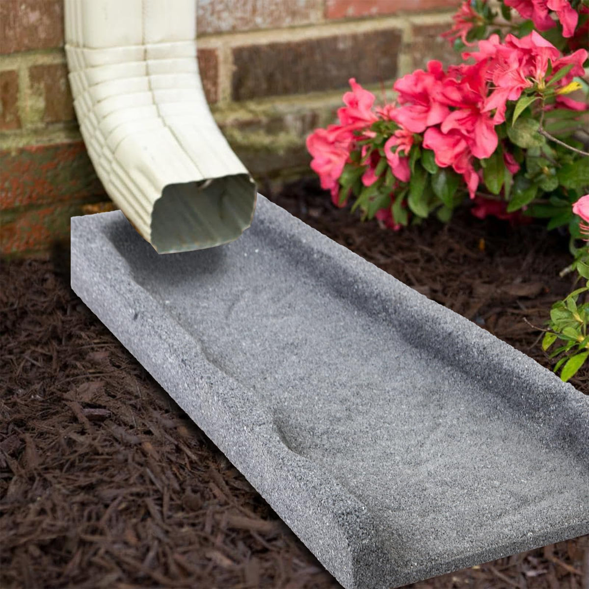 Sekcen splash blocks help prevent erosion and keep areas near downspouts cleaner.