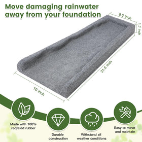 Sekcen downspout splash block gray prevents mud splatter near home.