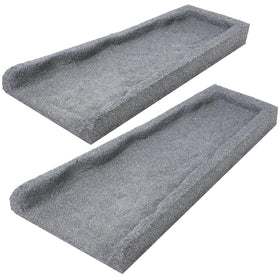 Sekcen 2-pack rubber splash blocks in gray direct water away from foundations and mud splatters.