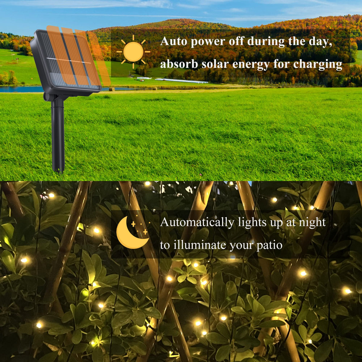 Selarlyt 72ft string lights ideal for trees, fences, and porches