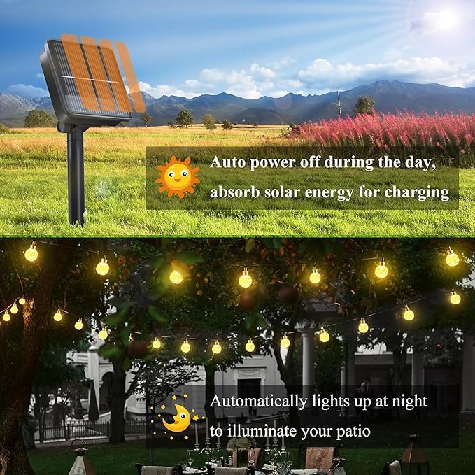 Selarlyt warm white crystal globe bulbs create romantic garden lighting