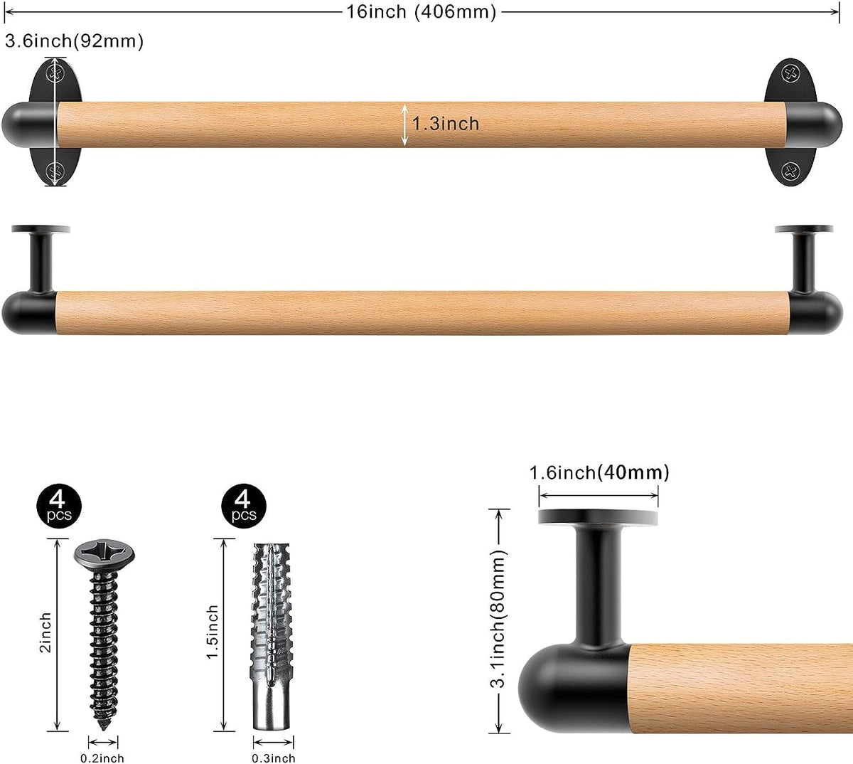 SELEWARE beech wood handle offers warm, comfortable grip
