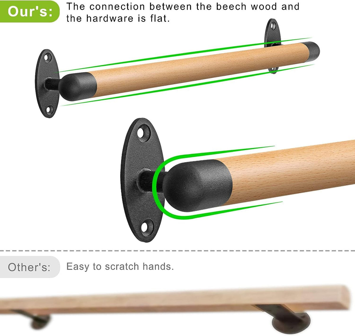 SELEWARE round edge design enhances safety at handrail ends