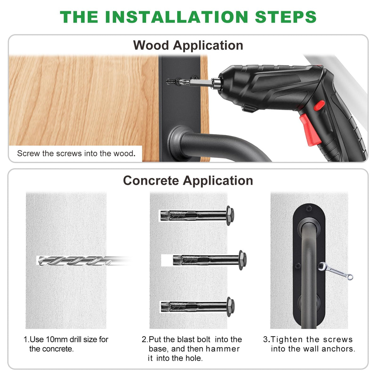 SELEWARE safety rail for 1-2 step stairs improves grip.