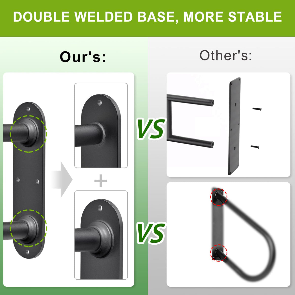 SELEWARE welded-base handrail installs quickly on walls.