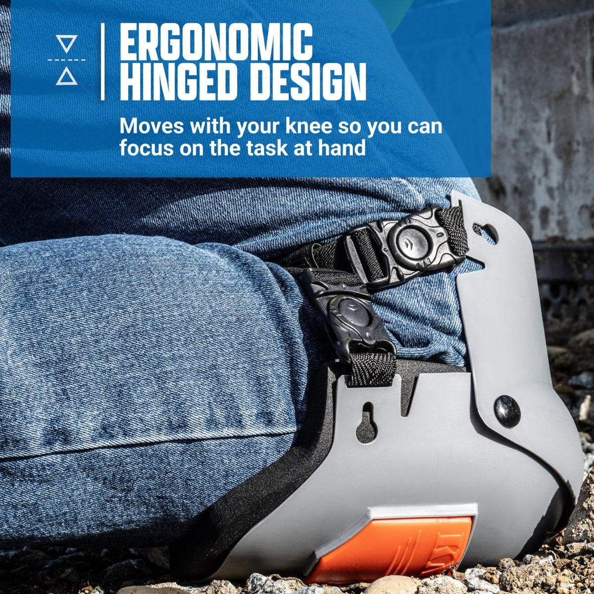 Sellstrom KneePro Ultra Flex III hinge mechanism for smooth movement.