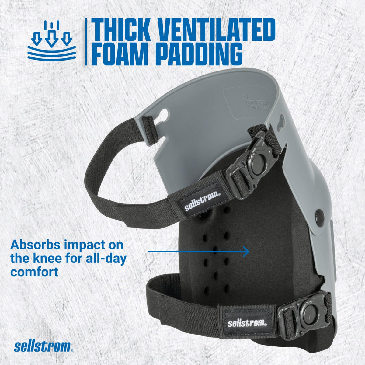 Sellstrom KneePro Ultra Flex III strap detail showing soft, adjustable support.