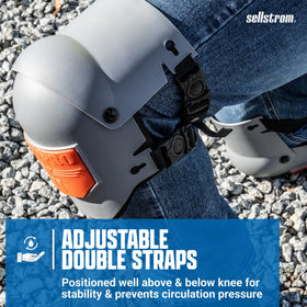 Sellstrom KneePro Ultra Flex III worn on the knee for extended comfort.