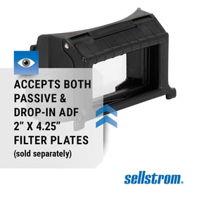 Made in the USA Sellstrom flip front adapter with rugged nylon housing.
