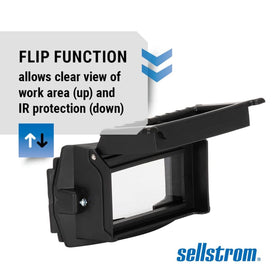 Durable nylon construction of the Sellstrom flip front adapter.