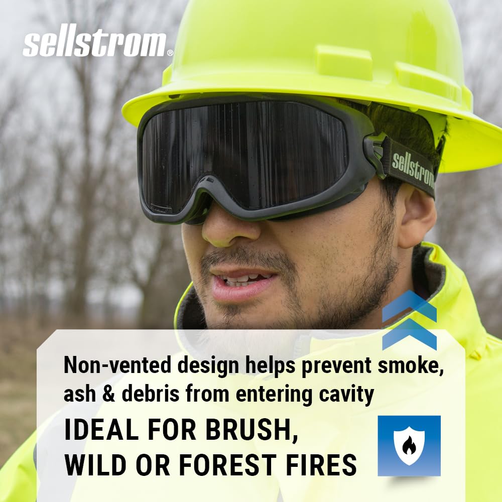 Sellstrom Odyssey II anti fog coating on clear smoke lens for clear visibility