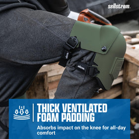 Triple-layer foam cushioning in Sellstrom Ultra Flex III knee pad for comfort