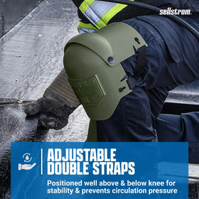 Worker wearing Sellstrom Ultra Flex III knee pads on a construction site