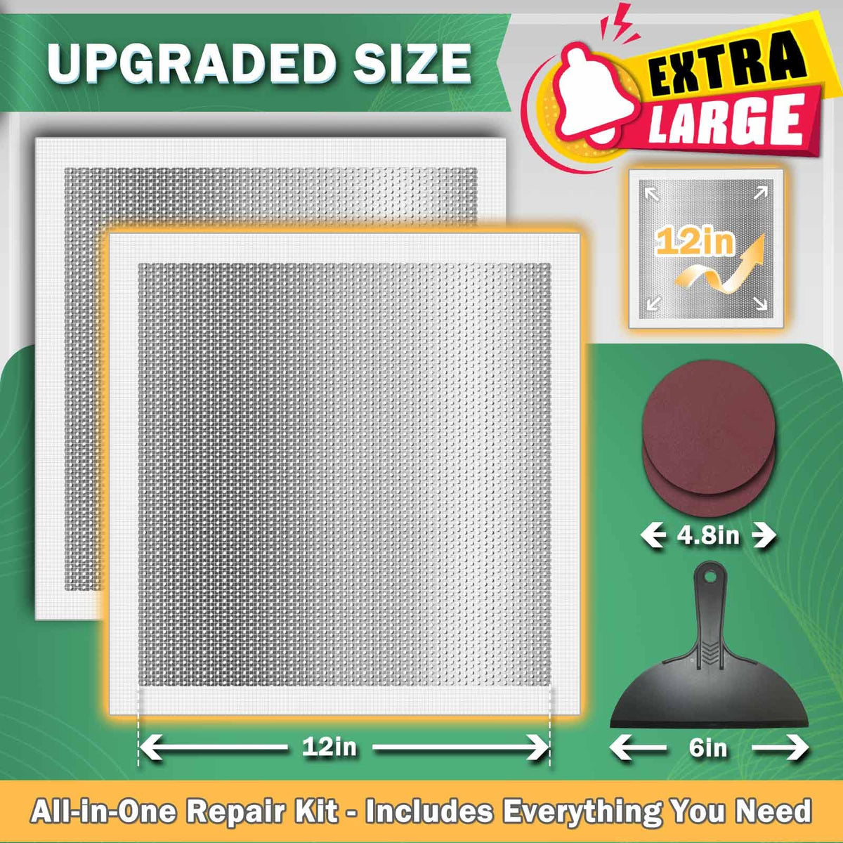 Seloom self-adhesive mesh patch used on damaged drywall for quick fix.