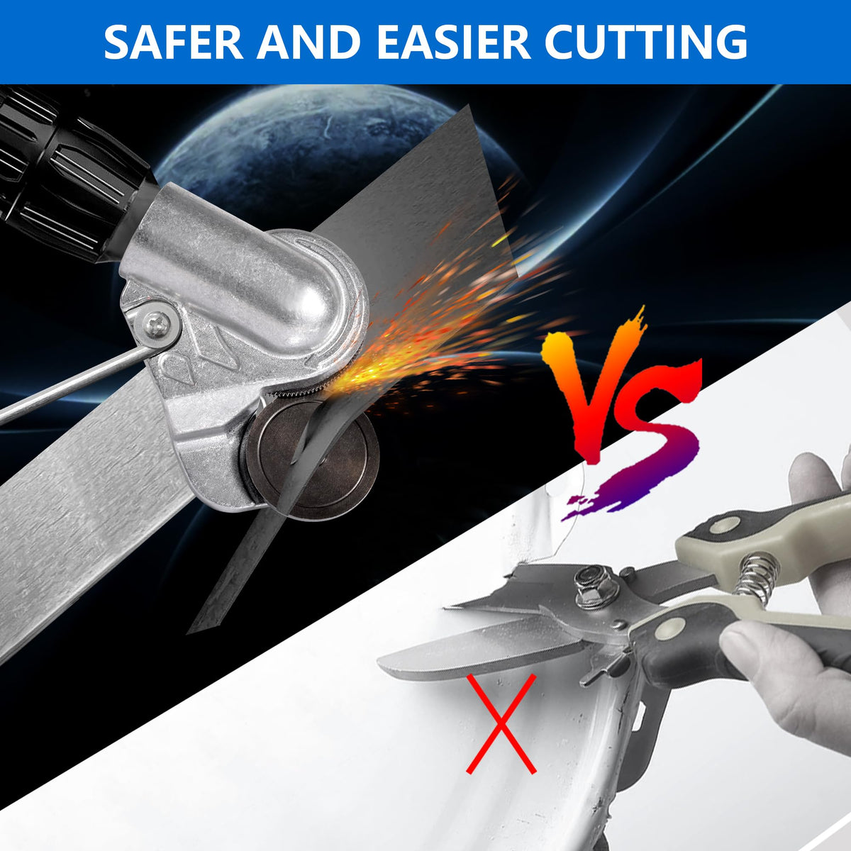Selumie cutting steel sheet with clean, accurate edges.