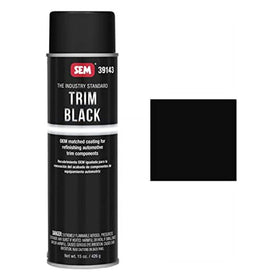 SEM Trim Black Aerosol in action on exterior trim surfaces for satin-gloss finish.