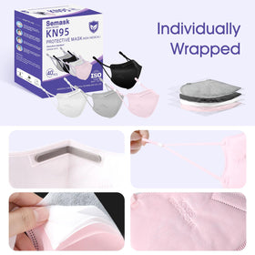 Semask adjustable earloops with secure fastener for a customized fit.