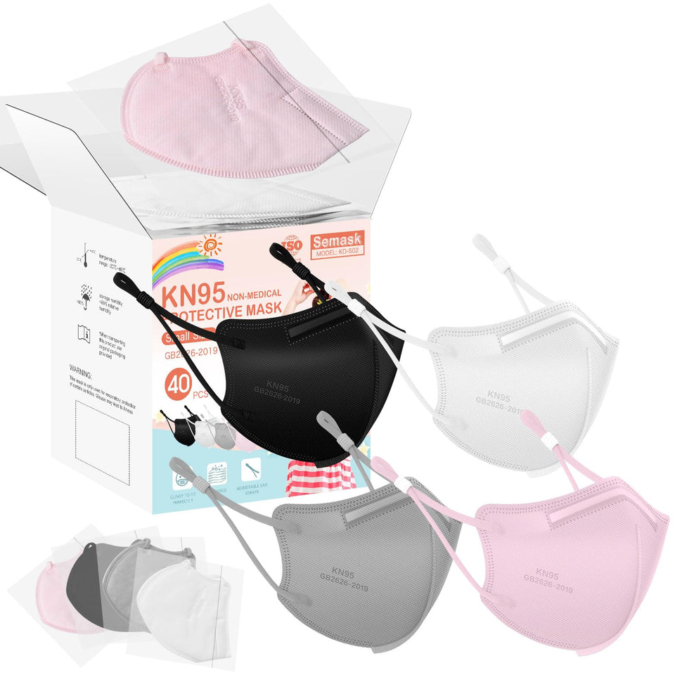 Semask Kids KN95 adjustable mask 40-pack shown with a customizable fit