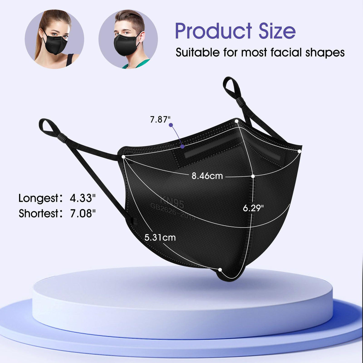 Semask KN95 3D face-fit design contours to the face