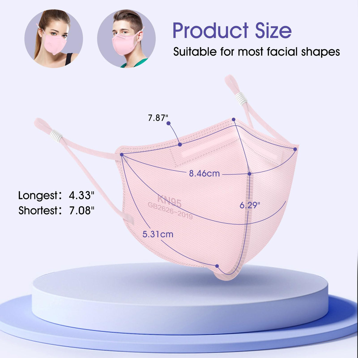 Five-layer filtration on Semask KN95 mask designed for breathable protection.