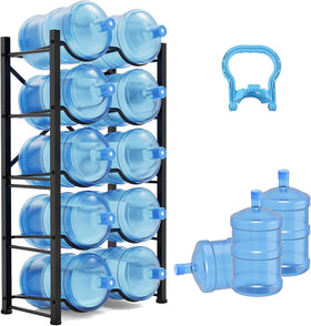 Semoprus 5-gallon water jug holder front view highlights sturdy cast iron construction for durable storage.