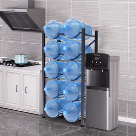 Semoprus 5-gallon jug rack shows durable cast-iron finish for long-lasting use.