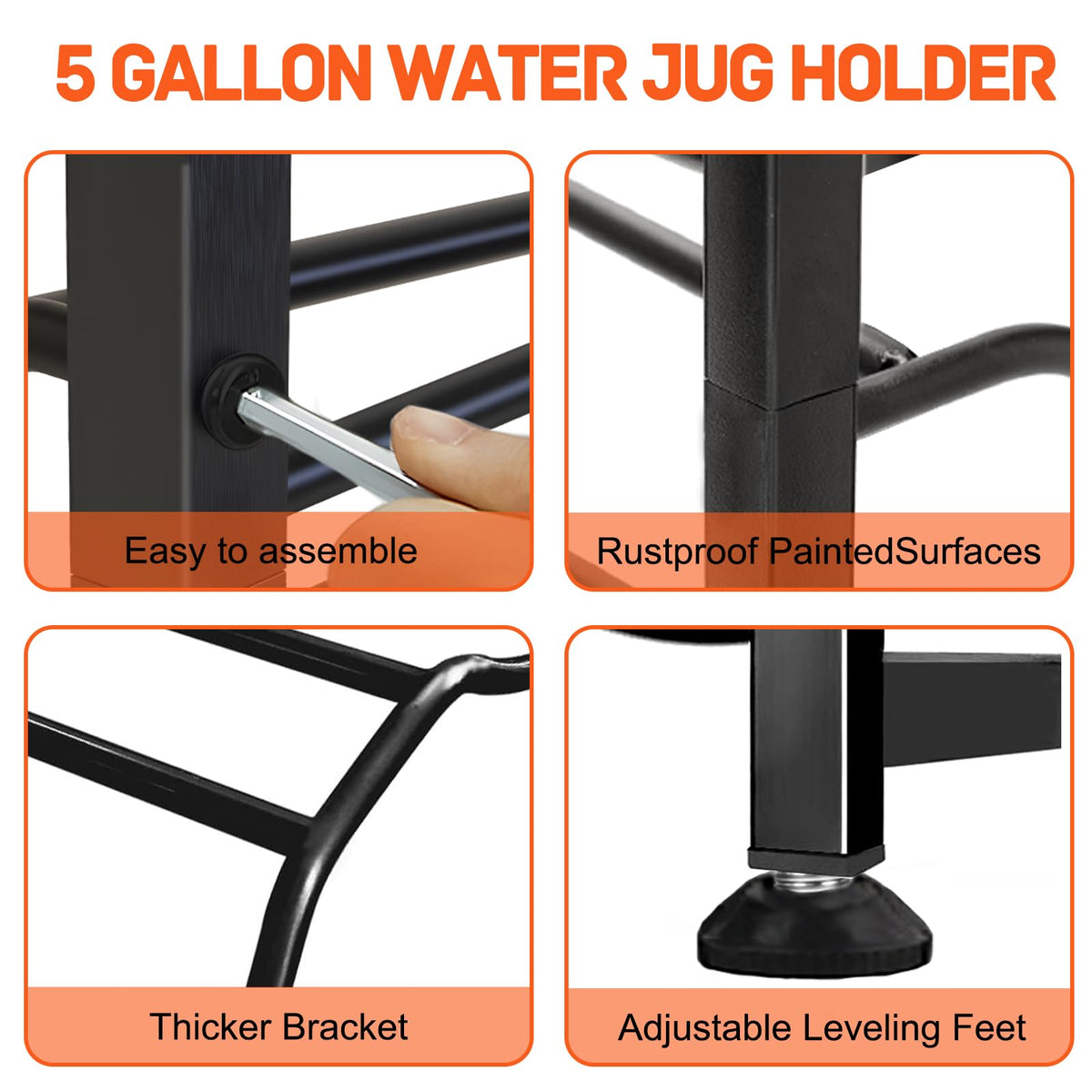 Semoprus rack bottom with rubber feet protects floors and prevents scratches.